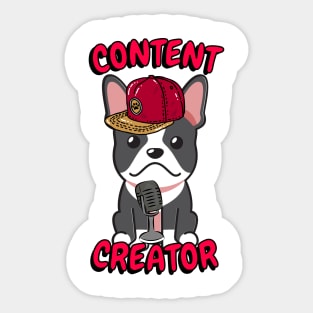 Cute french bulldog is a content creator Sticker